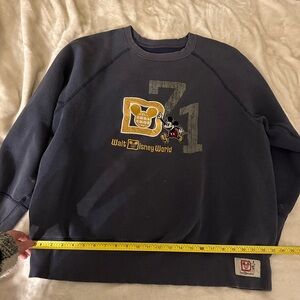 Disney Men's Black Crewneck Sweater with Mickey Design